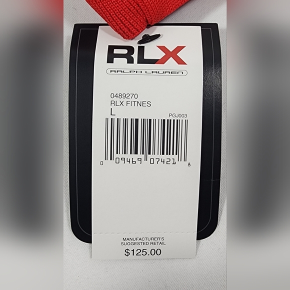 VINTAGE NWT Ralph Lauren RLX Fitness Full Zip Sweatshirt Size Large Red / Blue - Picture 12 of 16